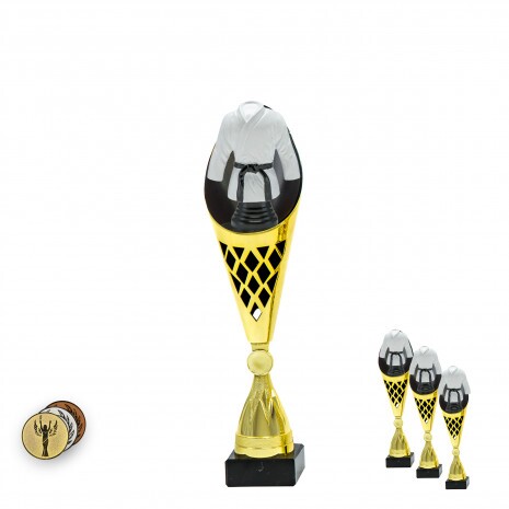 Karate auf einer schwarz-goldenen Trophäe A