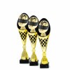 Motorsport (Helm) auf einer schwarz-goldenen Trophäe