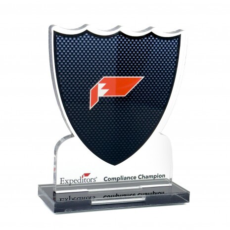 Premium Acryl-Trophäe mit Acrylbasis, aufrecht