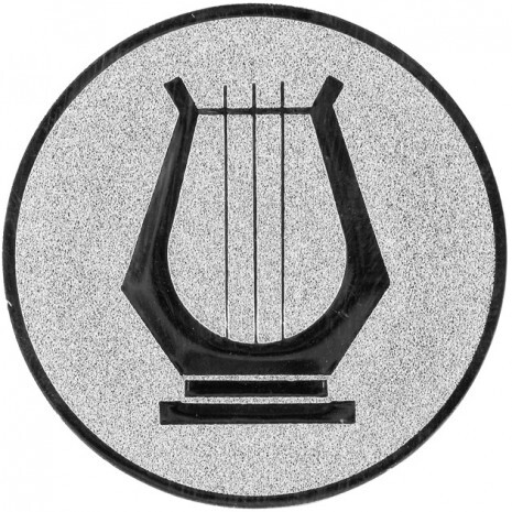 Musik (Harfe) Emblem silber 25 mm