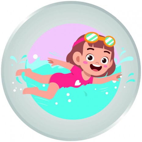 Schwimmerin Mädchen Emblem