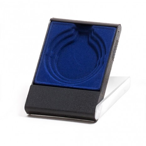 Plastikmedaillenkasten, Transparenter/Blau für 50/60/70 mm Medaillen