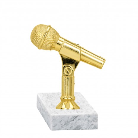 Mikrofon Goldfigur mit Basis