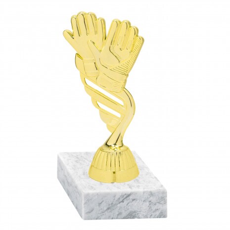 Fußball Torwart Goldfigur mit Basis
