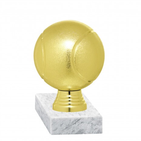Tennisball Goldfigur mit Basis