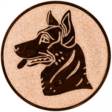 Hund (Deutscher Schäferhund) Emblem bronze 25 mm