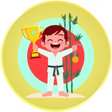 Kampfsport Junge Emblem