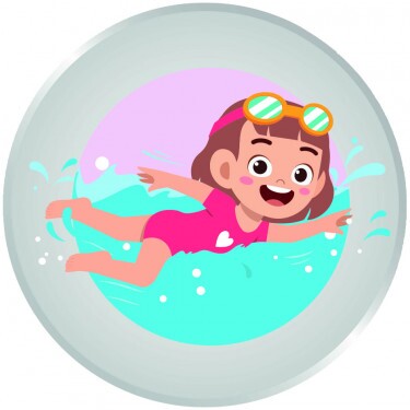 Schwimmerin Mädchen Emblem