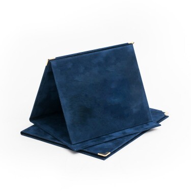 Plüschplakettenmappe in Blau