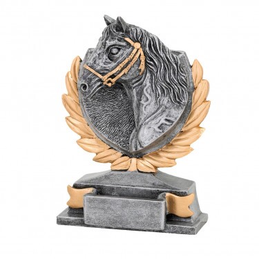 Reiten (kleiner Pferdekopf) Kunstharzskulptur