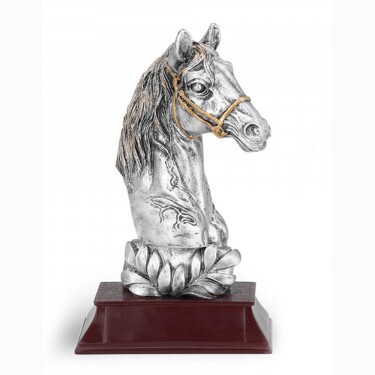 Reiten (großer Pferdekopf) Kunstharzskulptur