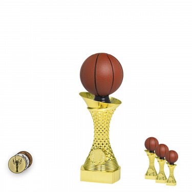 Bunter Basketball auf goldenem Säulenständer C