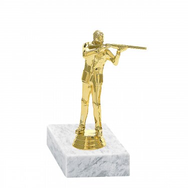 Jäger Goldfigur mit Basis