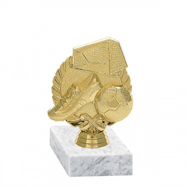 Fußball (Schuh, Ball) Goldfigur mit Basis