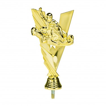 Go-Kart Goldfigur mit Basis