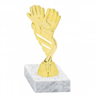 Fußball Torwart Goldfigur mit Basis