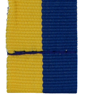 Blau-Gelb 20 mm Genähtes Medaillenband