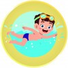 Schwimmer Junge Emblem
