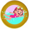 Schwimmerin Mädchen Emblem