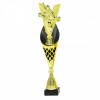 Go-Kart auf einer schwarz-goldenen Trophäe