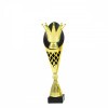 Krone auf einer schwarz-goldenen Trophäe